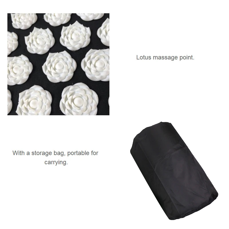 Lotus Yoga Acupressure Mat Pain Relief Spikes Mats Massager Pillow Foot Yoga Massage Mat Acupressure Mat and Pillow Set