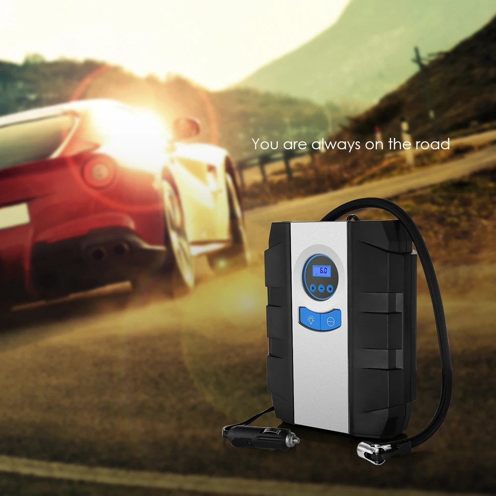 Компрессор автомобильный электрический 12 В с цифровым дисплеем|tyre inflator pump|inflator