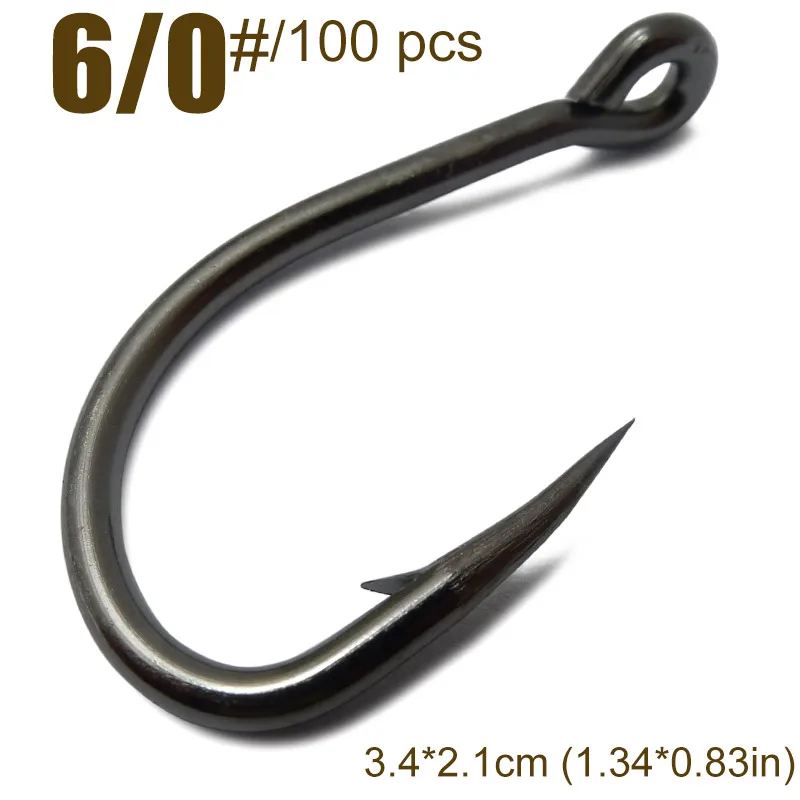 6/0 100 pcs/set Free Fisher Brand Fishing Hooks O'Shaughnessy