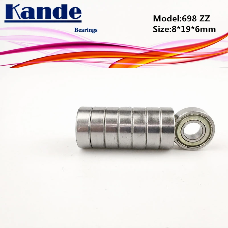 Kande подшипники 698ZZ 10 шт. ABEC-1 698 ZZ ABEC-3 698ZZ 10 шт. ABEC-5 698-2Z миниатюрный шариковый подшипник с глубоким жёлобом 8x19x6 мм 698