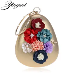 YINGMI горячий цветок в виде ракушки для женщин клатч вечерние сумки с бриллиантами круглый Малый кошелек вечерняя сумка богемный стиль