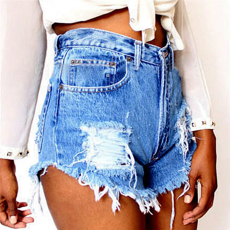 Hot Selling Ladies Women Vintage Ripped Summer High