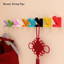  FHEAL Colorful Creative Arrow Wall Mounted Colour Painting Wood Hook Hanger Hat Coat Door Clothes Rack Decorate 