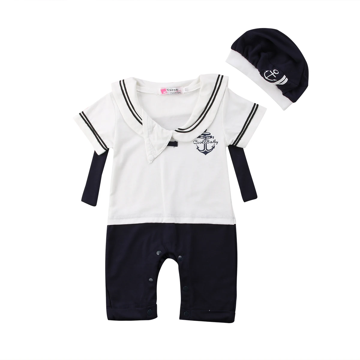 Emmaaby/Новинка; одежда капитана для новорожденных; Одежда для маленьких мальчиков; Детский комбинезон; комбинезон + шапочка