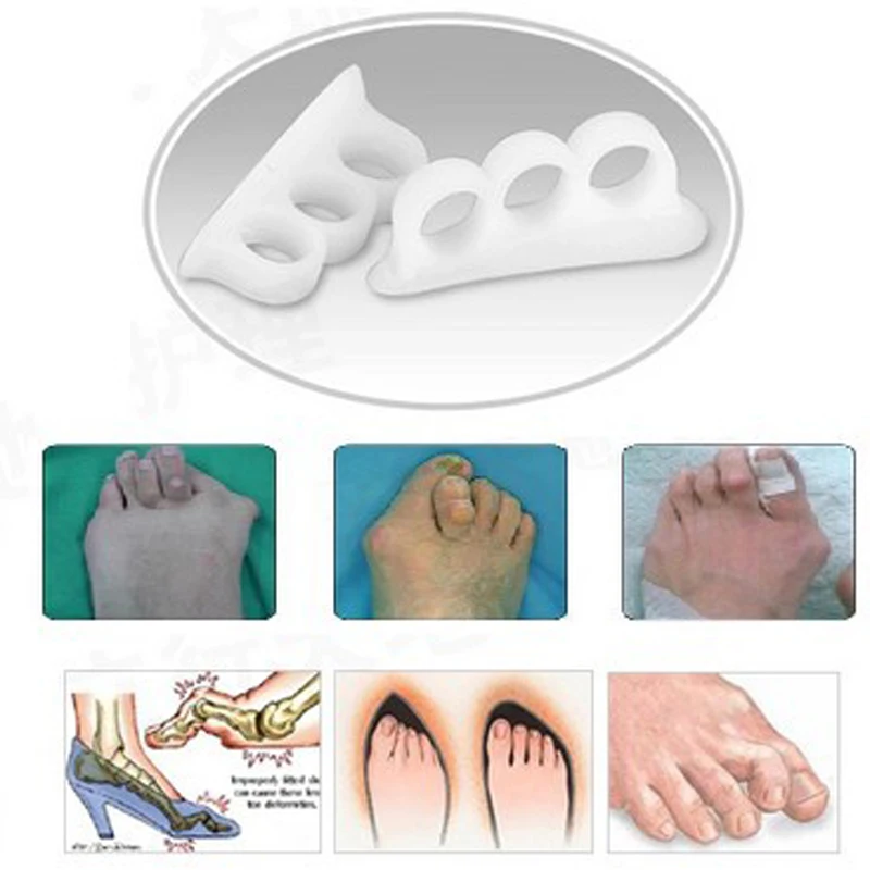 1Pair Silicone Toe Separator Orthopedic Hallux Valgus Corrector Metatarsal Straightener Shoes Gel Cushion Pads Feet Care Tools