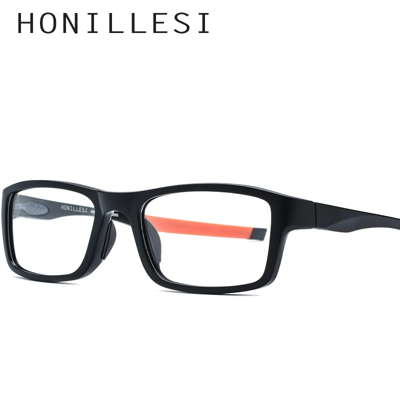 TR90 спортивные оптические очки, оправа для мужчин, квадратные очки для баскетбола, очки, высокое качество, близорукость, для улицы, очки по рецепту - Цвет оправы: Оранжевый