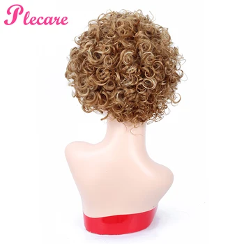 

Plecare Short Afro Curly Wig Blond Brown Synthetic Wig for Black Women African Hairstyle Pruiken Cosplay Wig