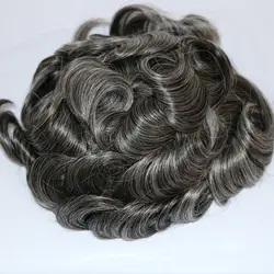 Eversilky серый парик для Для мужчин части волос Изысканные моно Для мужчин тупею человеческих волос прочный заменив Для мужчин t парики