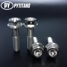 PYTITANS титановая Фланцевая головка шестигранный болт 6 отверстий M8* 35 мм длина Gr5 титановый сплав материал Заводская цена