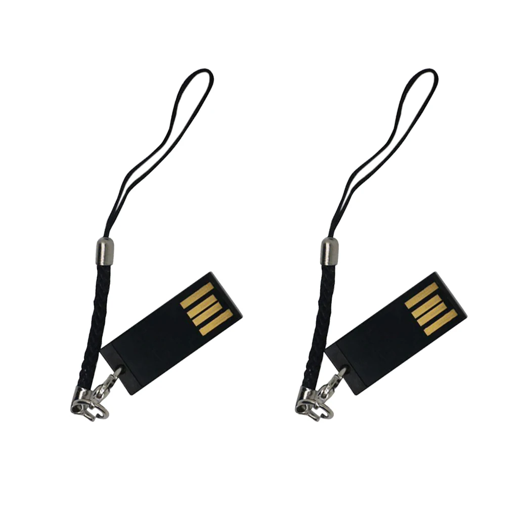 2Pcs Storage USB Flash Drive Memory Stick Mini Pen Drive Pendant  Black 32GB