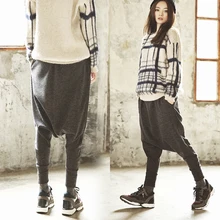 Женские \ x27s Брюки повседневные женские шаровары свободные плюс размер Висячие промежности бархатные брюки тренировочные брюки женские s женские брюки