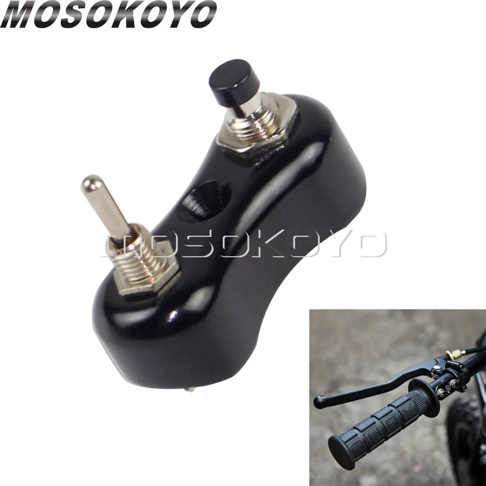 

CNC Aluminum Black Mini Handlebar Switch Button Cafe Racer On/Off Switch 7/8" 1" Bar for Harley Chopper Bobber XS650 22/25mm