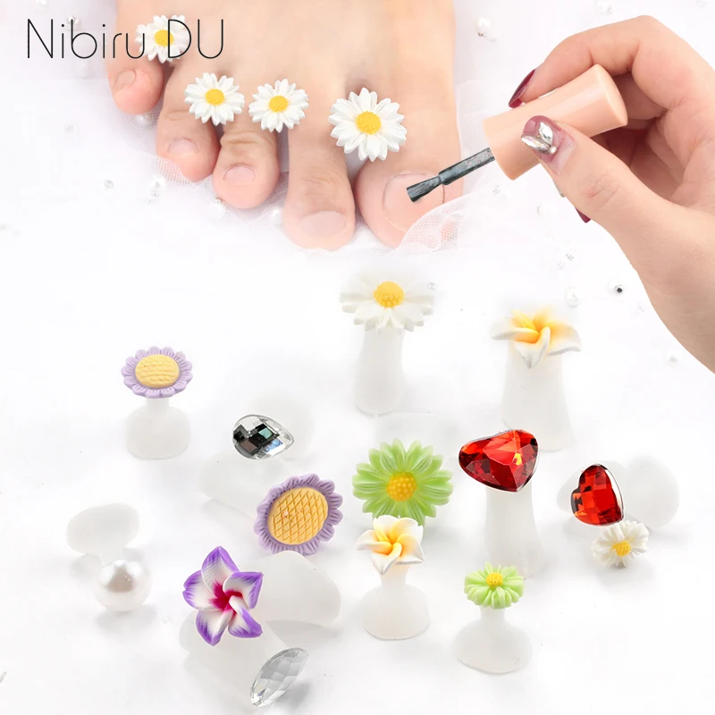 

8Pcs/Set Toe Separators Silicone Foam Finger Foots Soft Spacers Daisy Flower Sunflower Toe Separators Of The Feet Care Tool