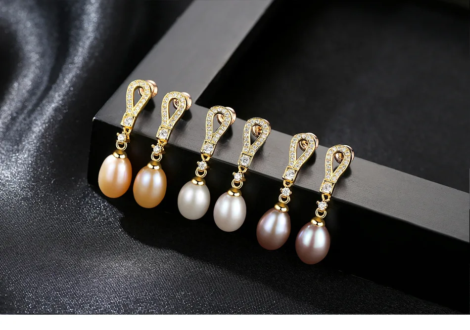 

[MeiBaPJ]Natural Freshwater Pearl Fashion Drop Earrings Real 925 Sterling Silver Fine Charm Jewelry for Women SY