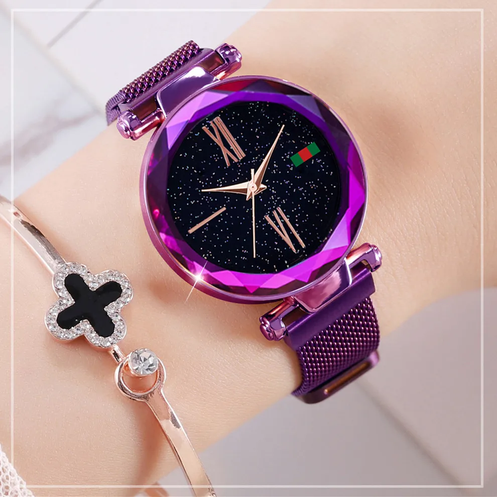 

Luxury Brand Magnet Mesh Belt Watches Women Fashion Casual Stainless Steel Quartz Watch Ladies Dress Wristwatch Relogio Feminino