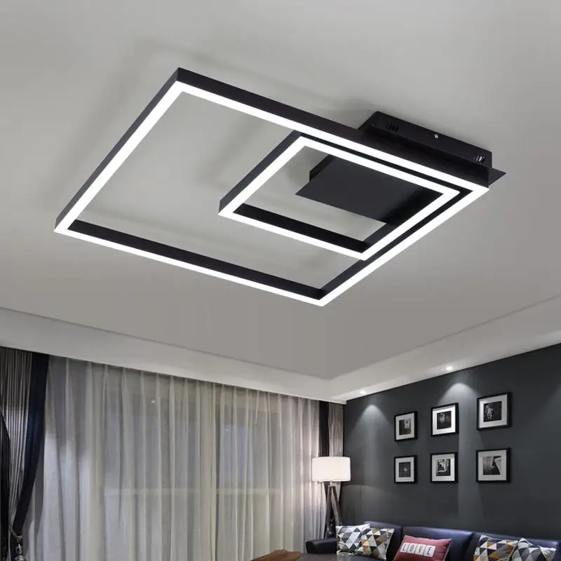 

Rectangular LED Ceiling Light Atmosphere Living Room Bedroom Dance Room Clothing Store Single layer double layer lamps ZA