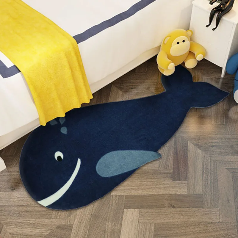 

Cute Whale Shape Carpets Nordic Style Carpets For Living Room Bedroom Home Decoration Kids Play Floor Mat Rugs