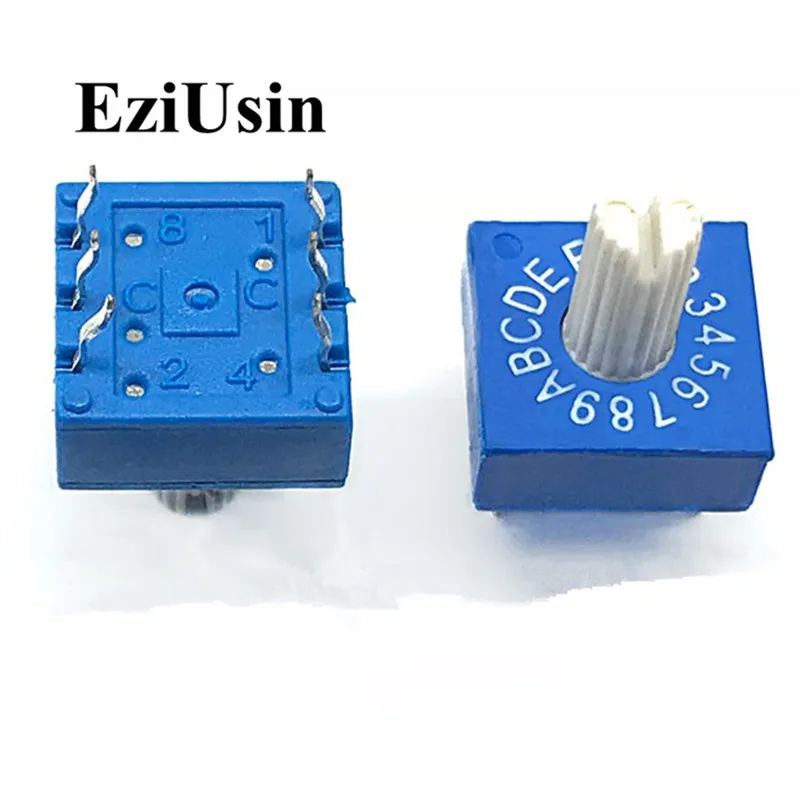 

0-F 16 Rotary Coding Knob Switch DIP Switch 6pins 8421C 7mm Shank 3:3 PCB l Switching