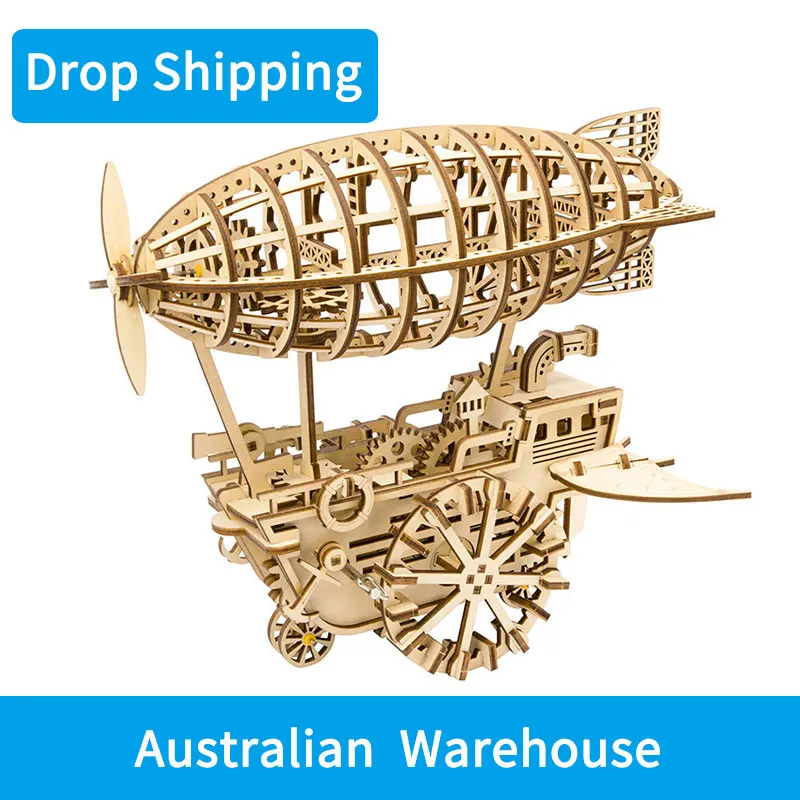 

For Drop Shipping in Australia DIY 3D Wooden Puzzle Air Vehicle Assembly Model Building Kit Toys for Children Adult LK702