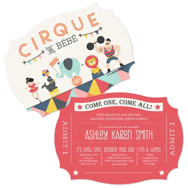 12pcs Circus Carnival Invitations Vintage Invites 12pcs Circus Carnival Invitations Vintage Invites Baby Shower Party Invite Personalized Supplies