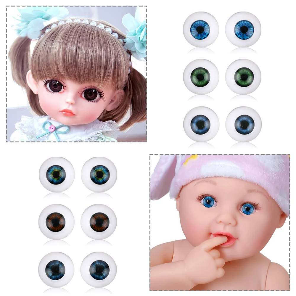 Reborn Baby Realistic Half Round 22mm Eyes Hollow Back Fake Doll Eyeballs