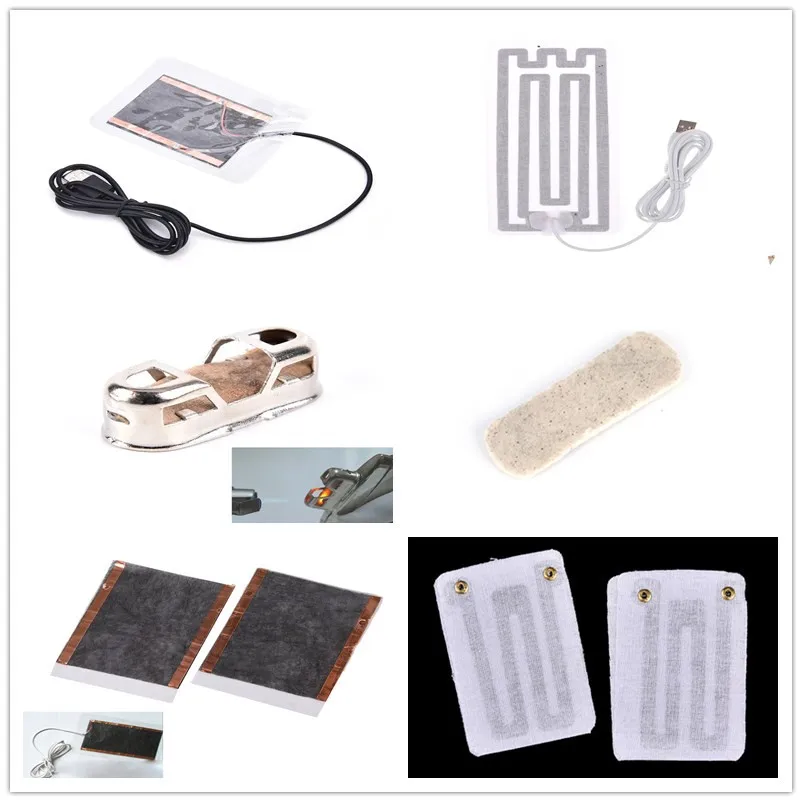 2PCS/1PCS Glove Heating Pad Carbon Fiber USB Heating Film Electric Winter Infrared Fever Heat Mat Warm Arm Hand Waist Heated