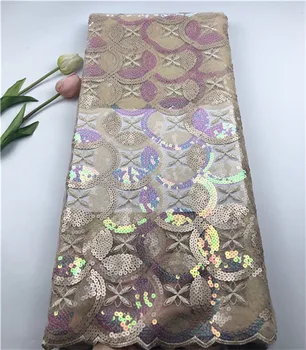 

Excellent mesh material with sequins French net lace fabric HSN15(5yards/lot) many color