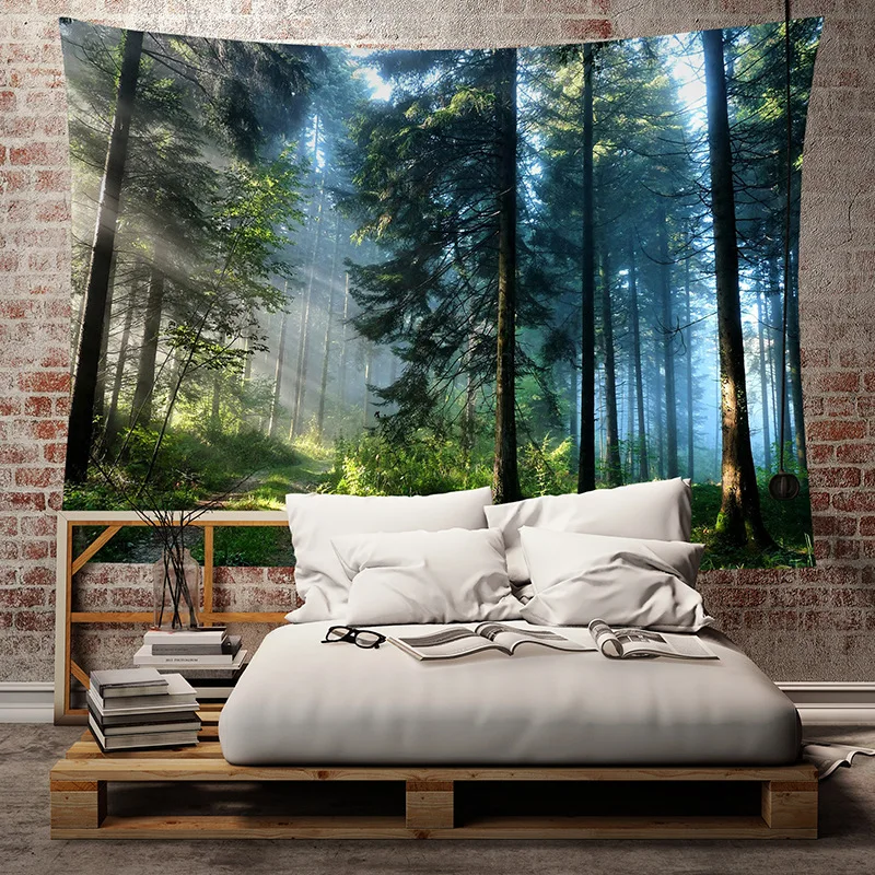 

Forest Tapestry Throws Blanket Beach Towel Travel Picnic Blanket Towel Quick Dry Tapestry Wall Decor
