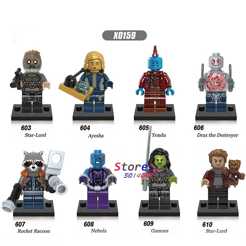 

10Set Marvel Comics Series 14 X Ant Men Guardians of the Galaxy Deadpool Venom Spiderman blocks toy Model Bricks Children