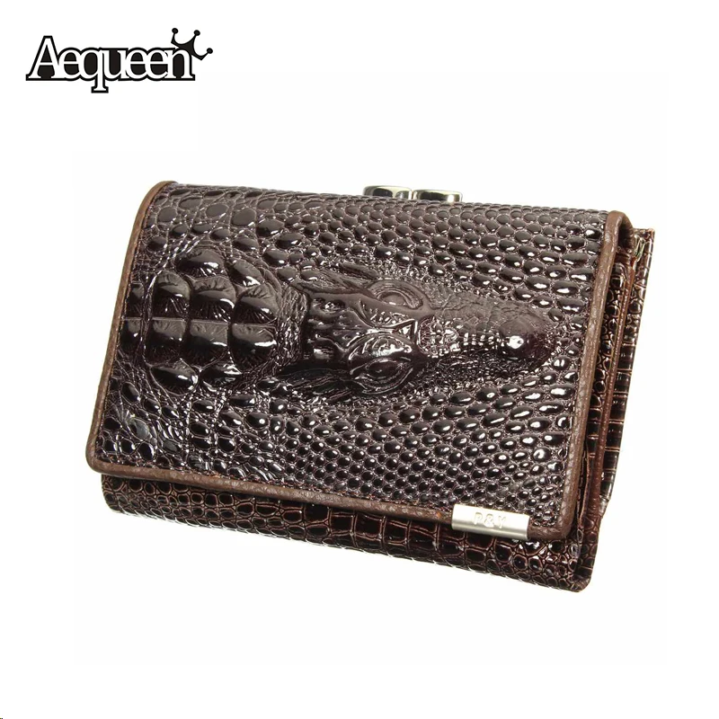  New Arrived Women Wallets Fashion 3D Alligator PU Crocodile Leather Brand Design Casual Ladys Short Purse Clutch Bags 