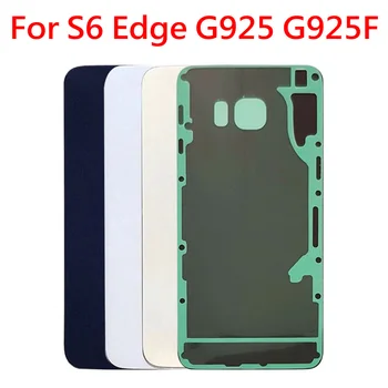 

50 Pcs Back Glass cover Replacement For Samsung Galaxy S6 Edge G925 BatteryDoor Cover Casehousing withsticker + IMEI print parts