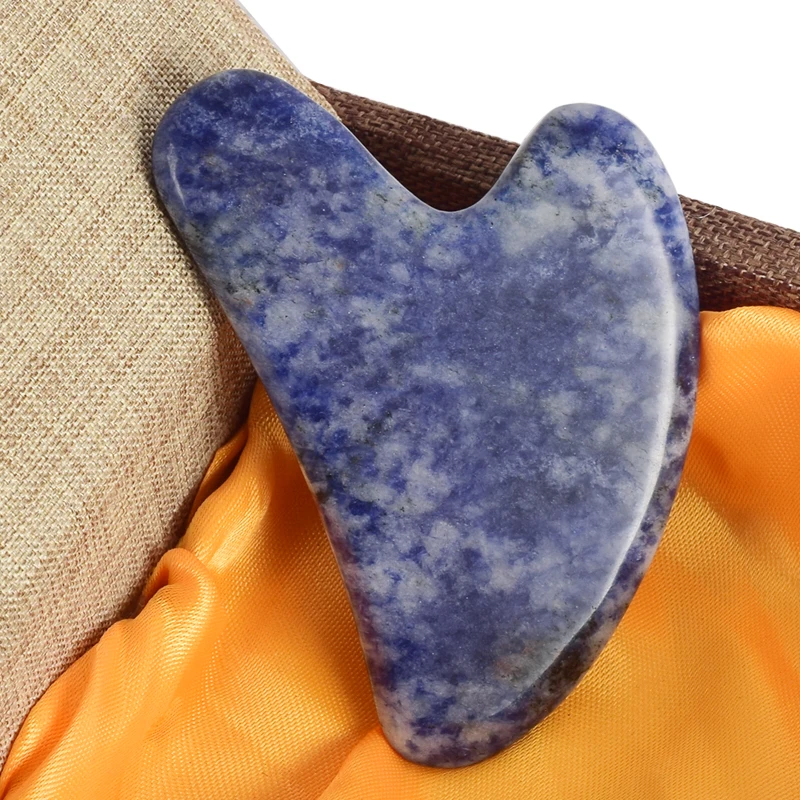 

Gouache Face Jade Massager Scraper Natural Sodalite Gua Sha Scratch Acupuntura Point for Foot Back Head Massage Stone Therapy