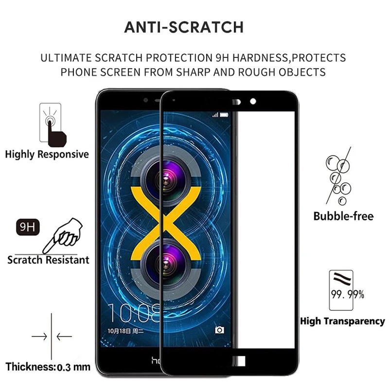 Экран протектор чехол для Huawei Honor 6x закаленное Стекло 6C Pro 6A 6 х C CPro 6a 6c Защитная