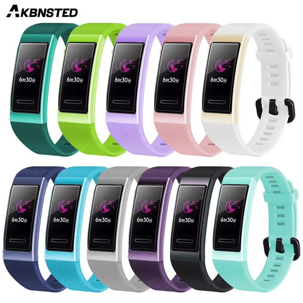 

AKBNSTED Soft Silicone Strap For Huawei Band 3 / 3 pro Smart Wristband Fitness Tracker Smart Watch Sport Bracelet Band Strap
