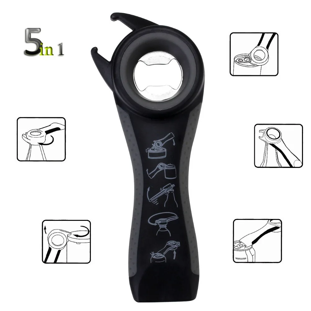 High Quality 5 in 1 Multi-Opener Jars/Bottles Kitchen Tool Can Opener Durable Supplies | Дом и сад