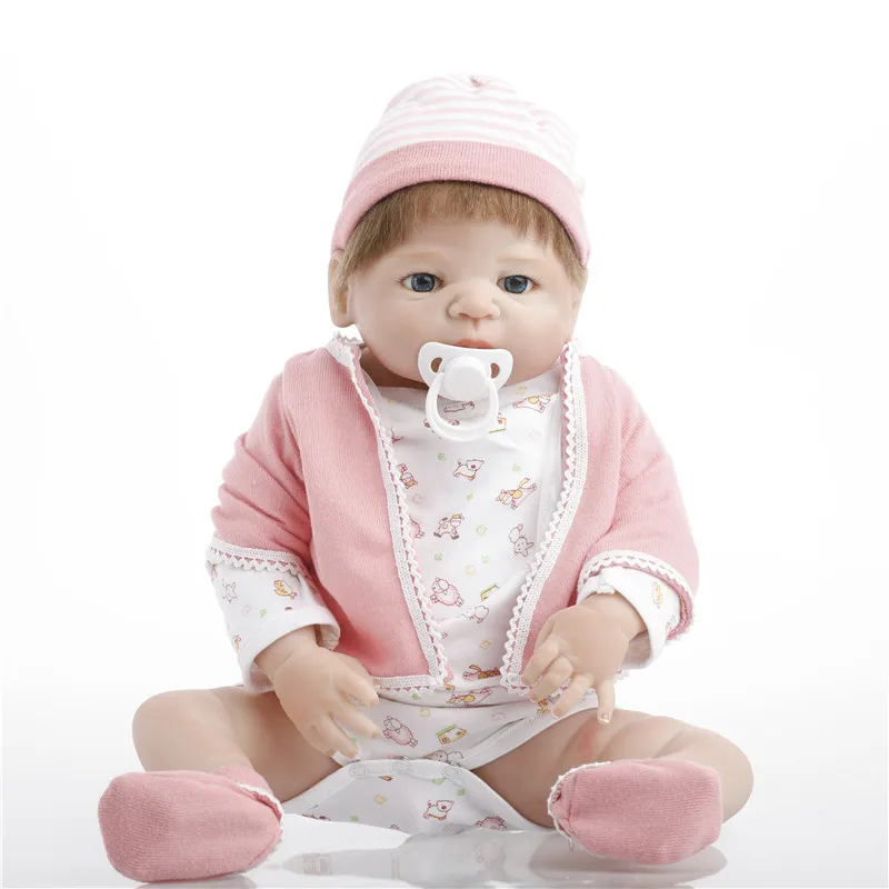 

SanyDoll 22 inch 55 cm Silicone reborn dolls, lifelike doll reborn Beautiful doll's birthday gift