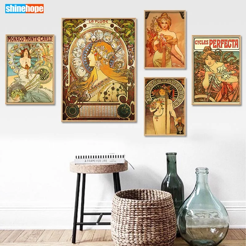

Custom Alphonse Mucha Poster Canvas Poster 30X45cm,40X60cm Art Home Decoration Cloth Fabric Wall Poster Print Silk Fabric