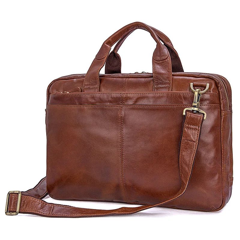 

Augus Genuine Leather Men's Large Capacity Hand Bag Briefcase for Business Men Fashional Laptop Bag Office Bag 7092-2B