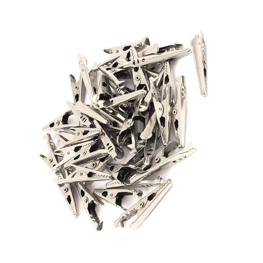 

45pcs Mini Electrical Crocodile/Alligator Test Clip Clamp Jaw 10x42mm Silver