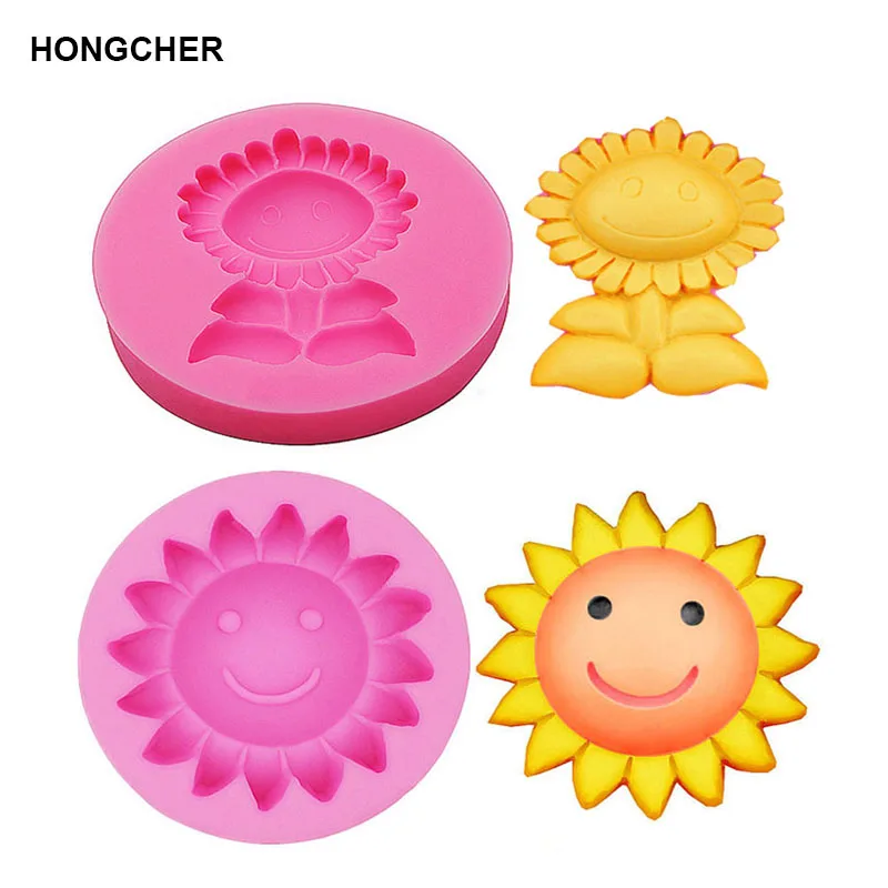 

Sun flower, sunflower flower fondant cake silicone mold, handmade chocolate soap mold, cake dessert decoration mold, clay mold.