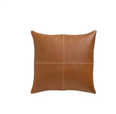 Простой современный чехол для поясной подушки из искусственной кожи, чехол для подушки шоколадного цвета, чехол для подушки, чехол для поясничной подушки