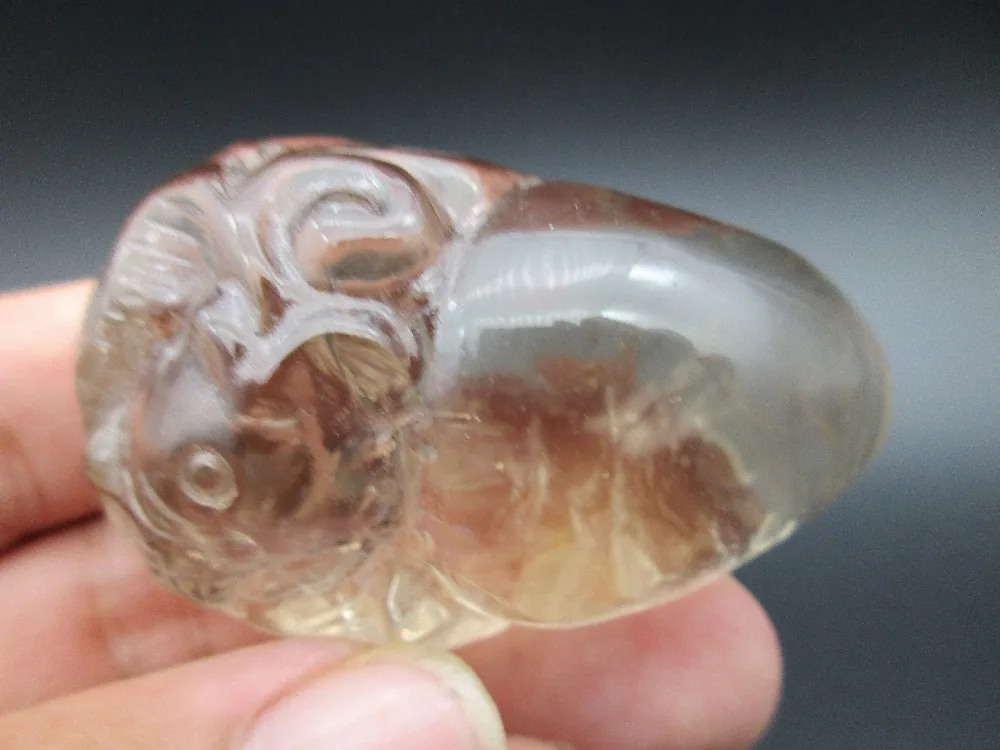 136g Real Natural Minerals Smoky Quartz Carving Specimen Quartz Crystal