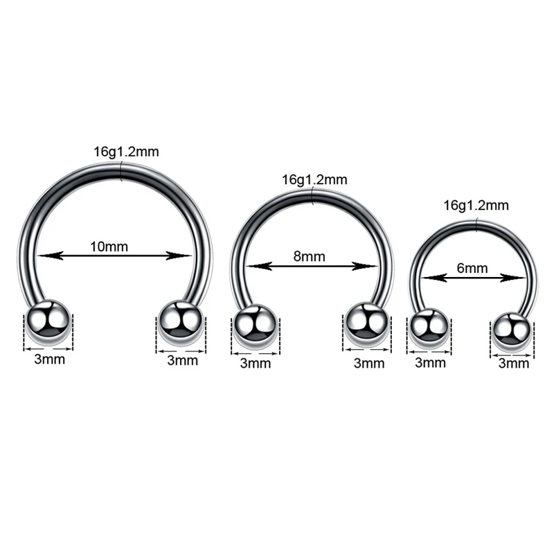 Surgical Steel Nose Ring Hoop Nostril Piercing Septum Ring Horseshoe Fake Nose Body Jewelry 100PCS/Lot 16G 12mm nose rings piercing jewelry body piercing jewelry body jewelry