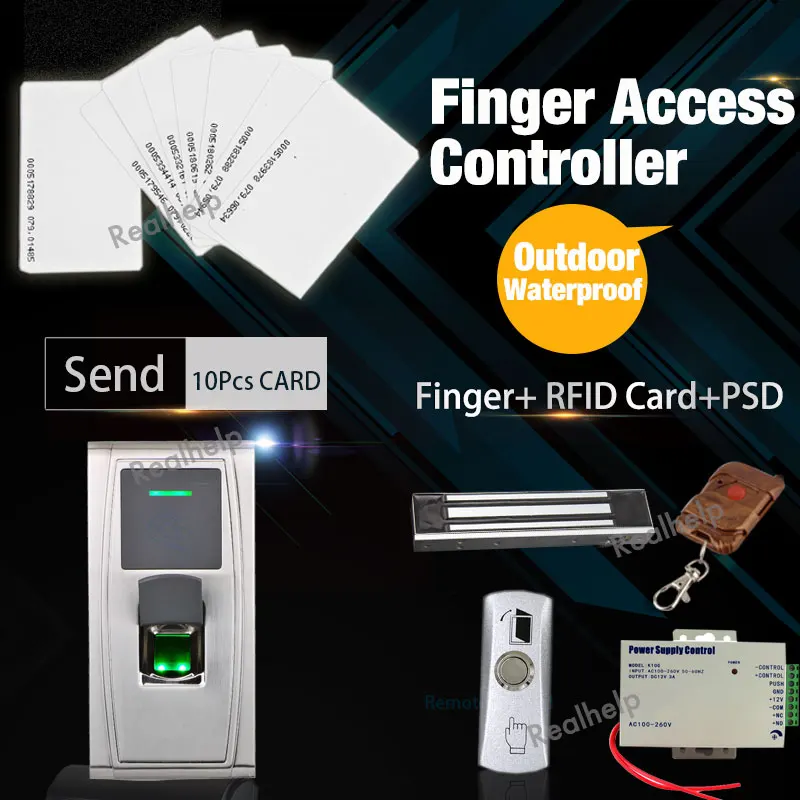 

Vandal-proof Outdoor Installation 1500Users Waterproof Fingerprint Card Access Control System Secure for One Door Remote Access