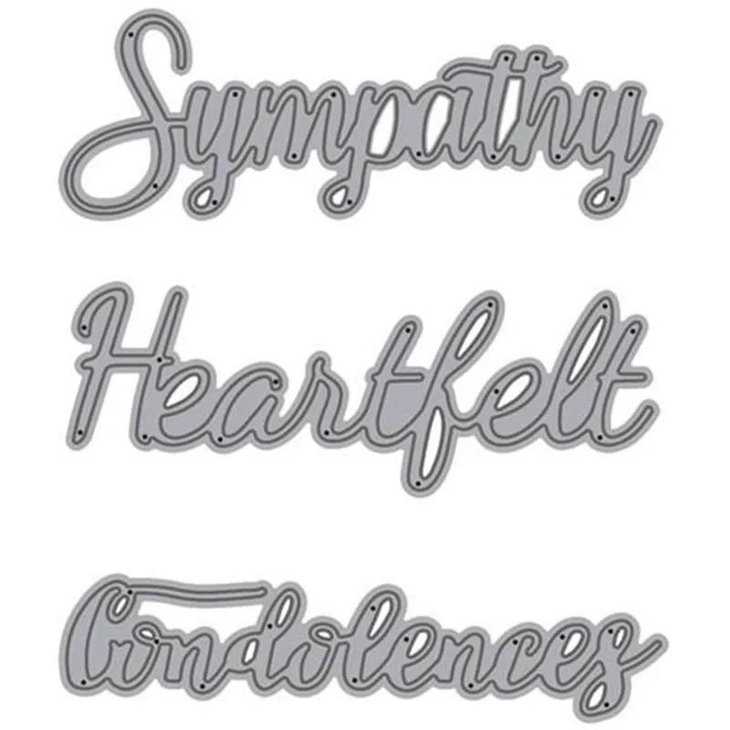 

GJCrafts Sympathy Heartfelt and Condolences Word Metal Cutting Dies for Scrapbooking Craft Dies Embossing Stencil