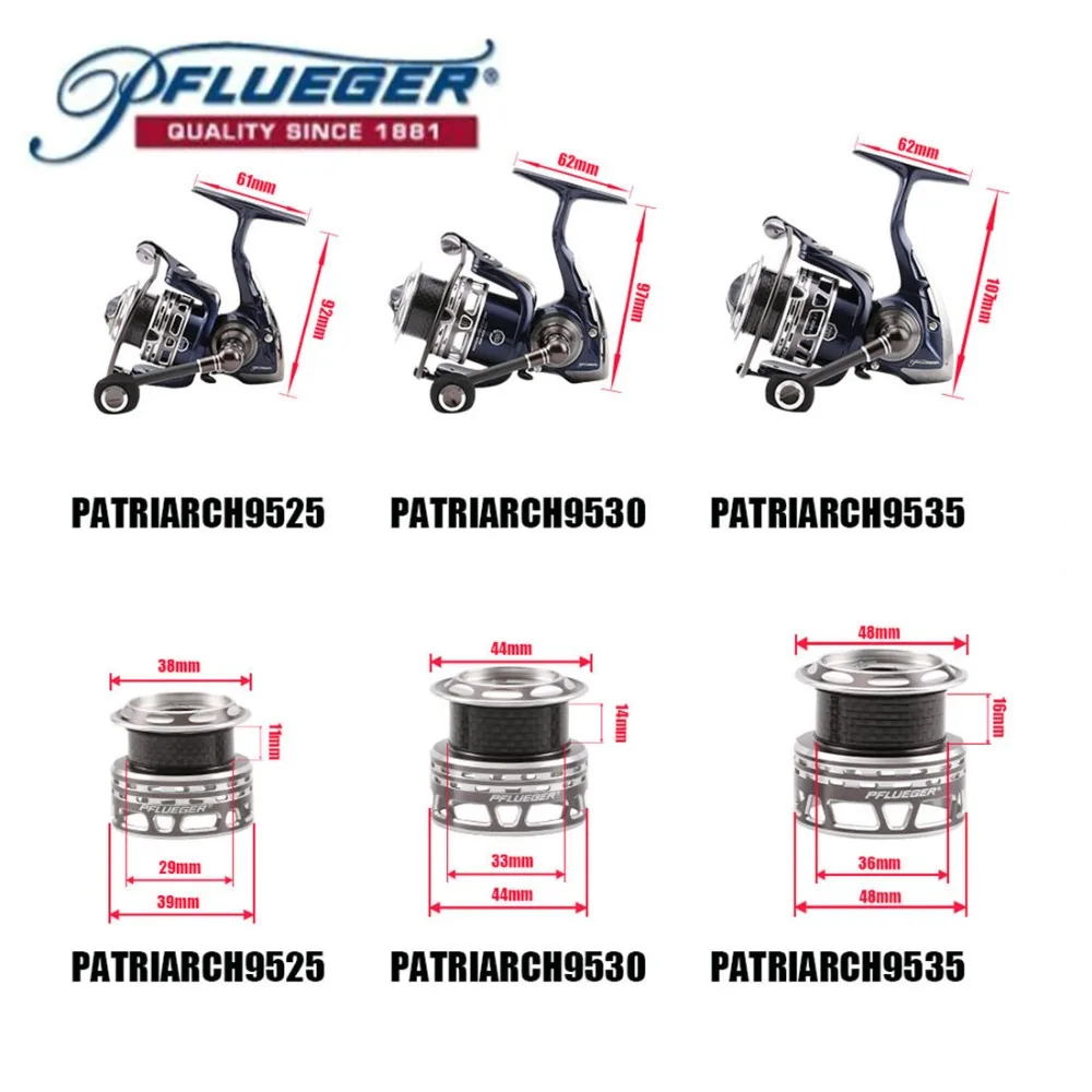 Оригинальная Рыболовная катушка Pflueger PATRIARCH 9525 9530 9535 спиннинговая 9 + 1BB 5 2: 1 для