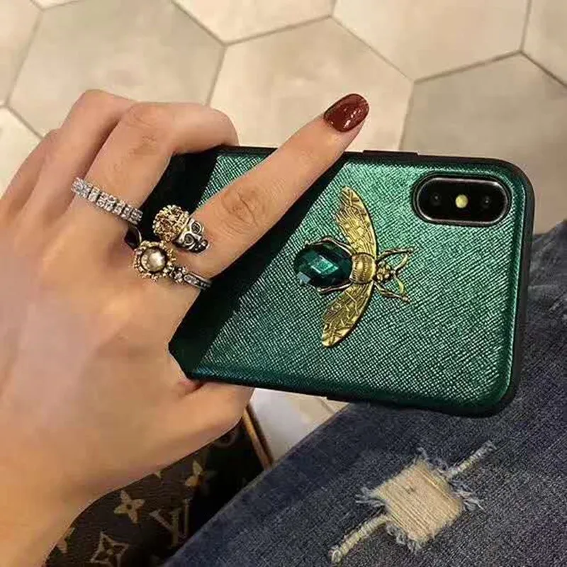 Luxury 3D Bee Phone Case for iphone XS XR MAX TPU Fashion Printed Designer Womens Protective Cover for iphone X 10 6 7 8 PLUS