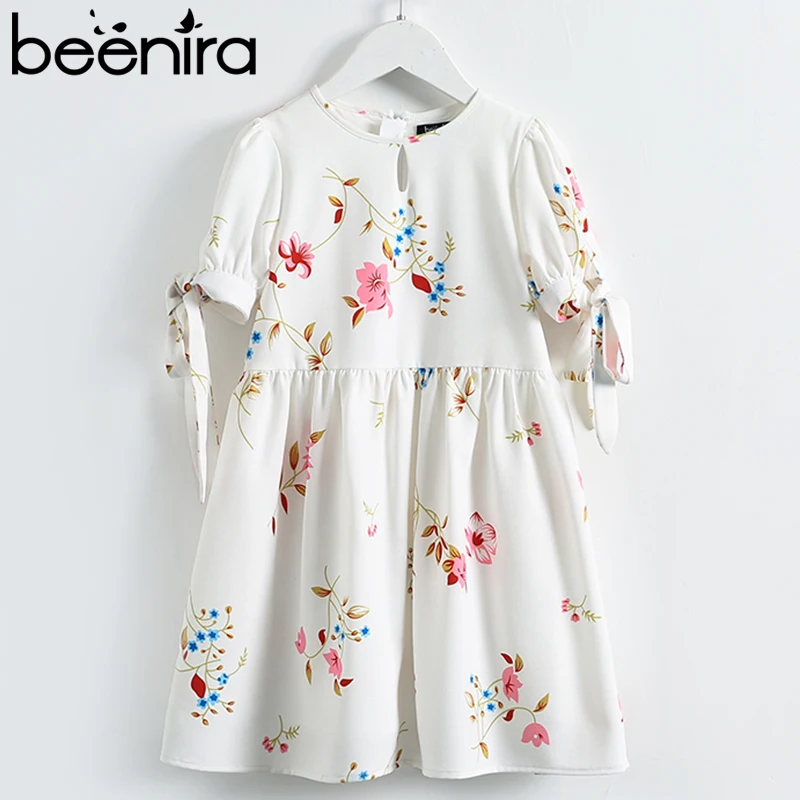 

Beenira Girls Clothes Dresses 2019 European And American Style Children Flower Pattern Princess Dress Kids Summer Dress 4-14Year