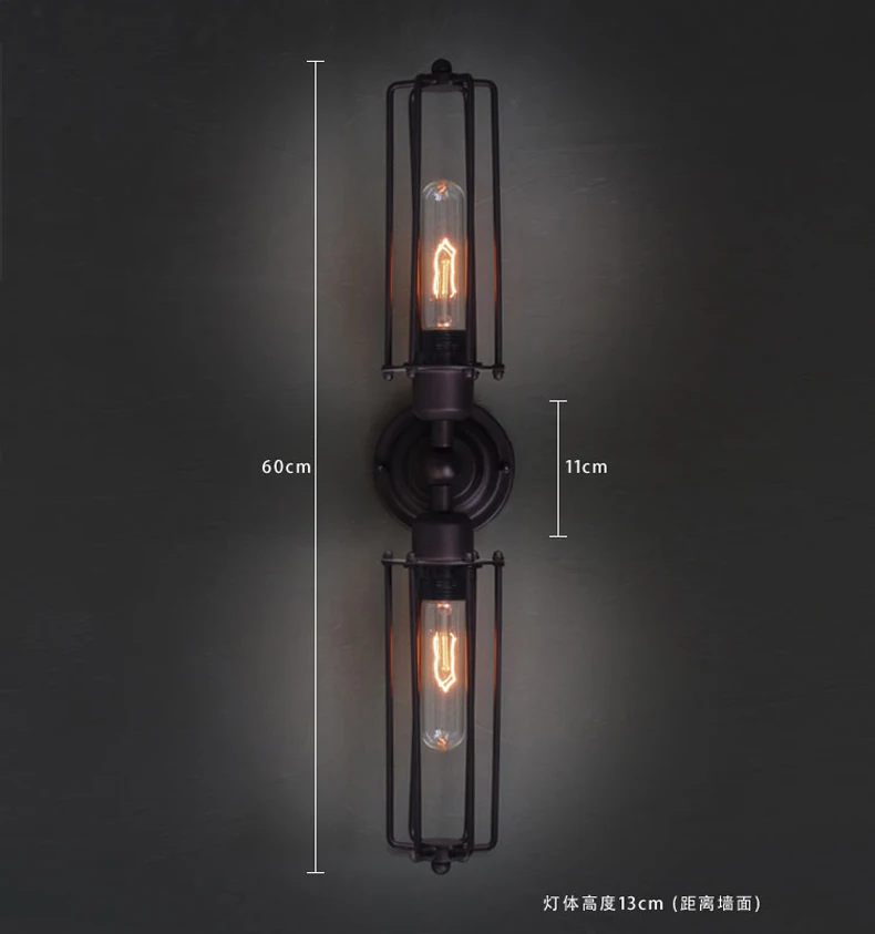 

Lamp rh vintage long hoaxed loft double slider wall lamp american stair bed-lighting