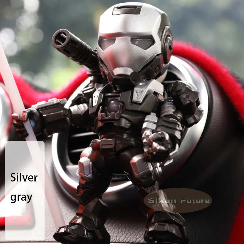 Silver gray Человек-паук, Железный человек, автомобильный освежитель воздуха, автомобильный Кондиционер на выходе, твердые ароматерапевтические автомобильные аксессуары, подарки - Название цвета: Silver gray